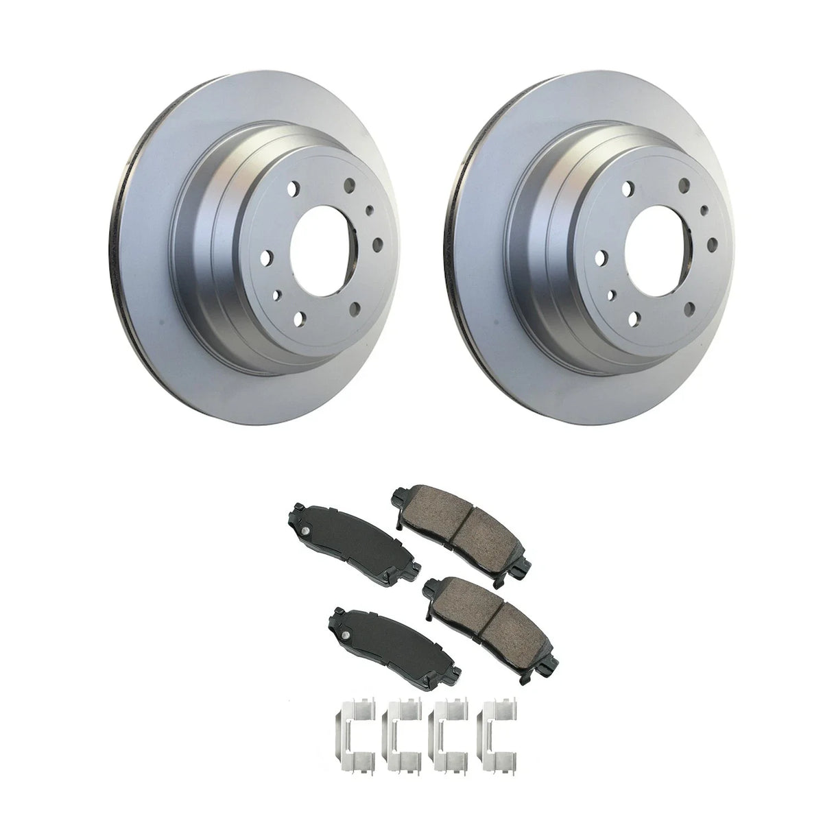 Rear Rotors & Akebono ProACT Ceramic Brake Pads Kit for Envoy Rainer (2002–2009)