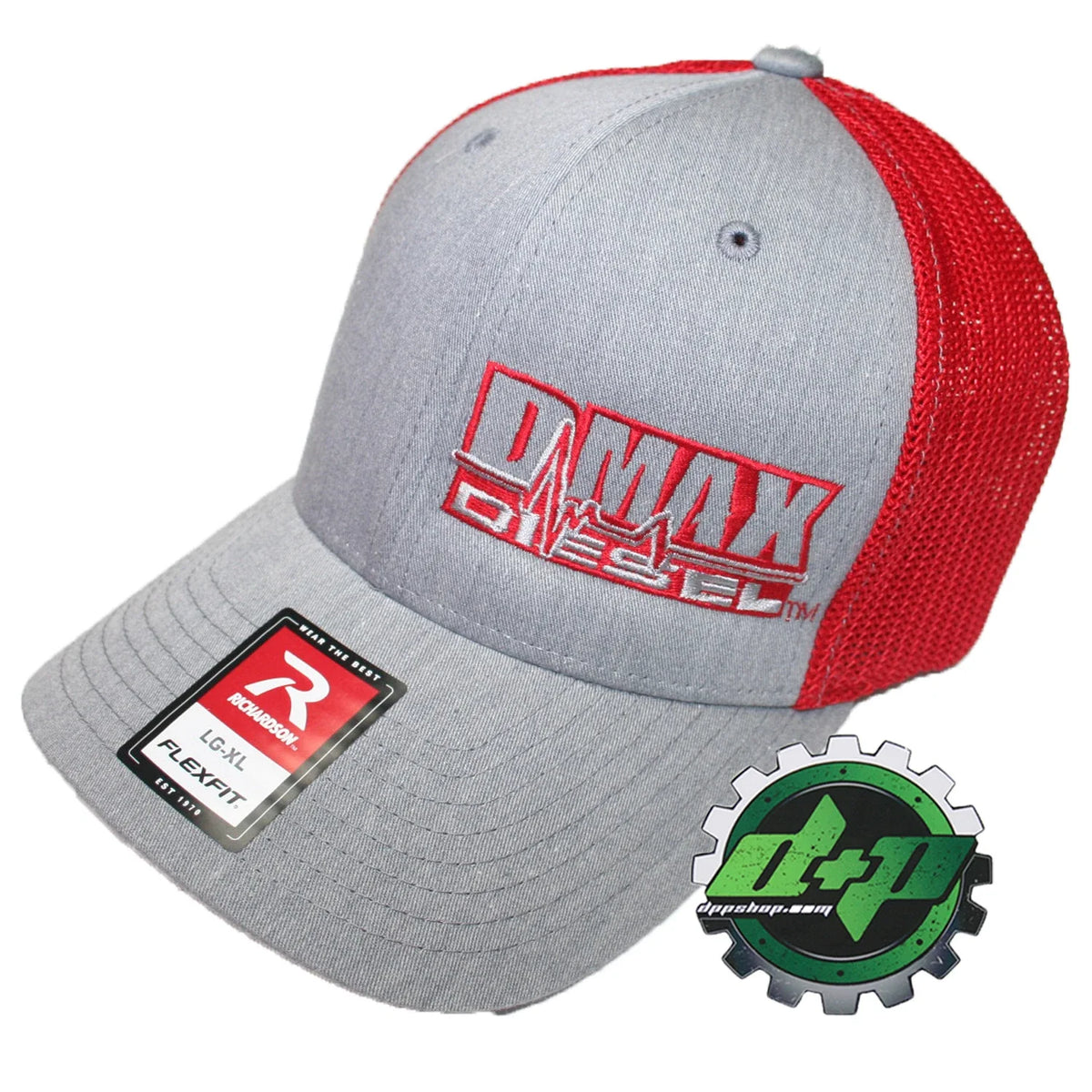Duramax Truck Hat Richardson 110 Red Mesh Gray Denim L/XL