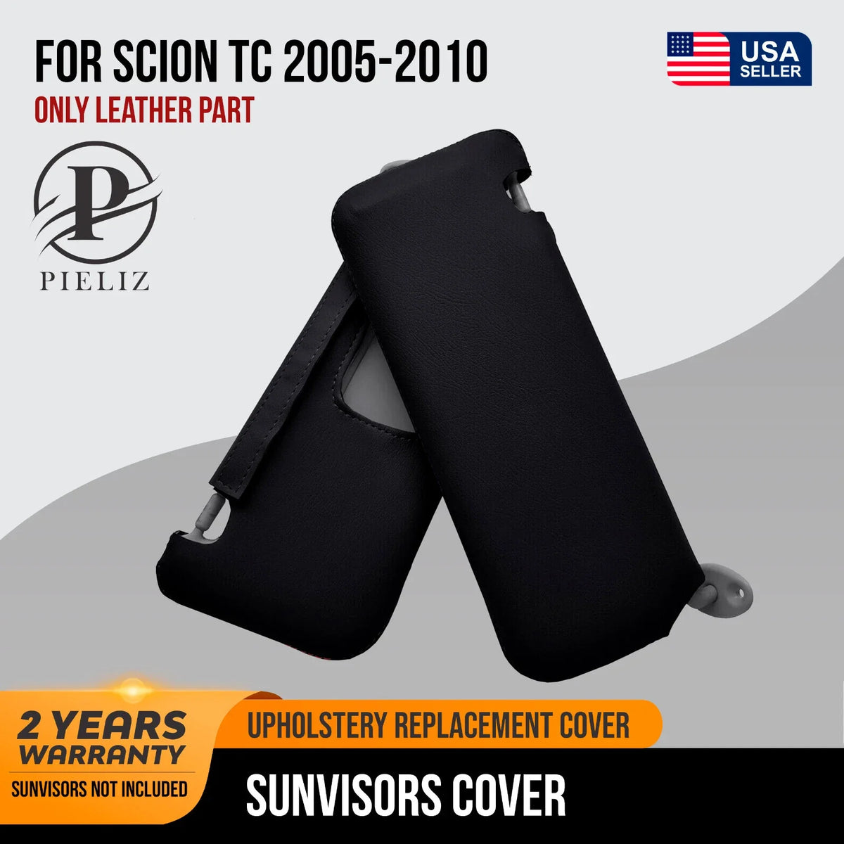 Sun Visor Cover for Scion TC (2005–2010) - Left - Black PVC Leather