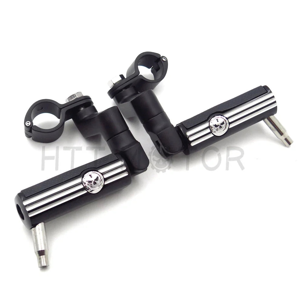 Front Foot Pegs Kit (2X) - Aluminum for Motorcycle with 1.5" Engine Guard