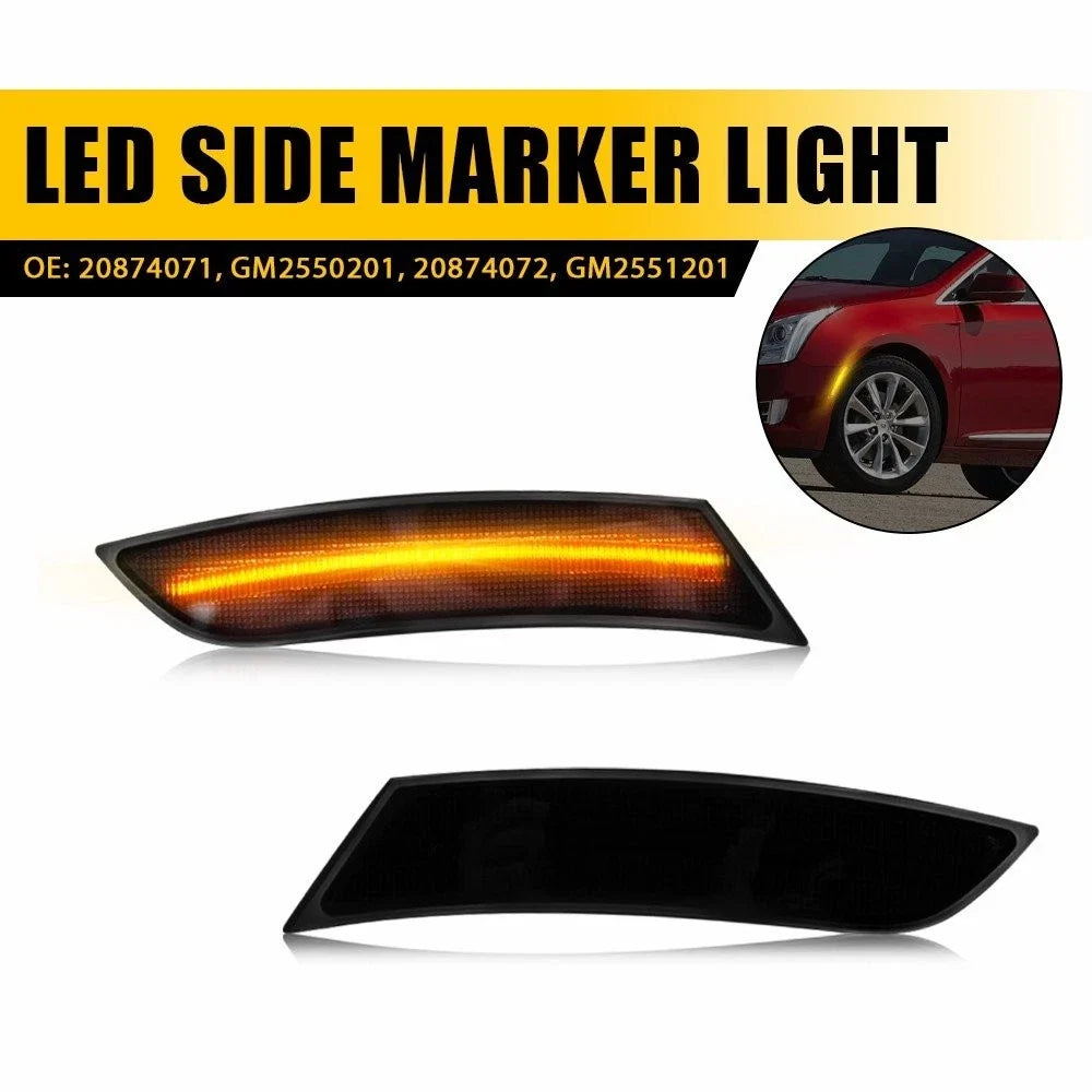 2X Side Marker Light LED Turn Signal for Cadillac XTS 2013-2017