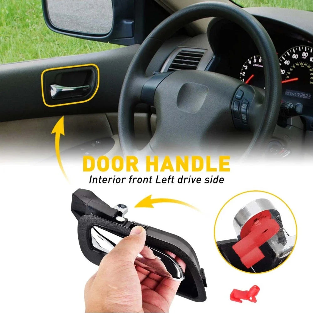 Front Inside Door Handle LH Black for Honda Accord (2003-2007) Driver Side