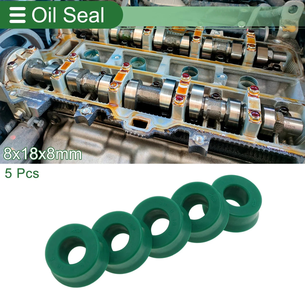 Set of 5 Oil Seal Rotary Shaft Seal 8x18x8mm for Various Models