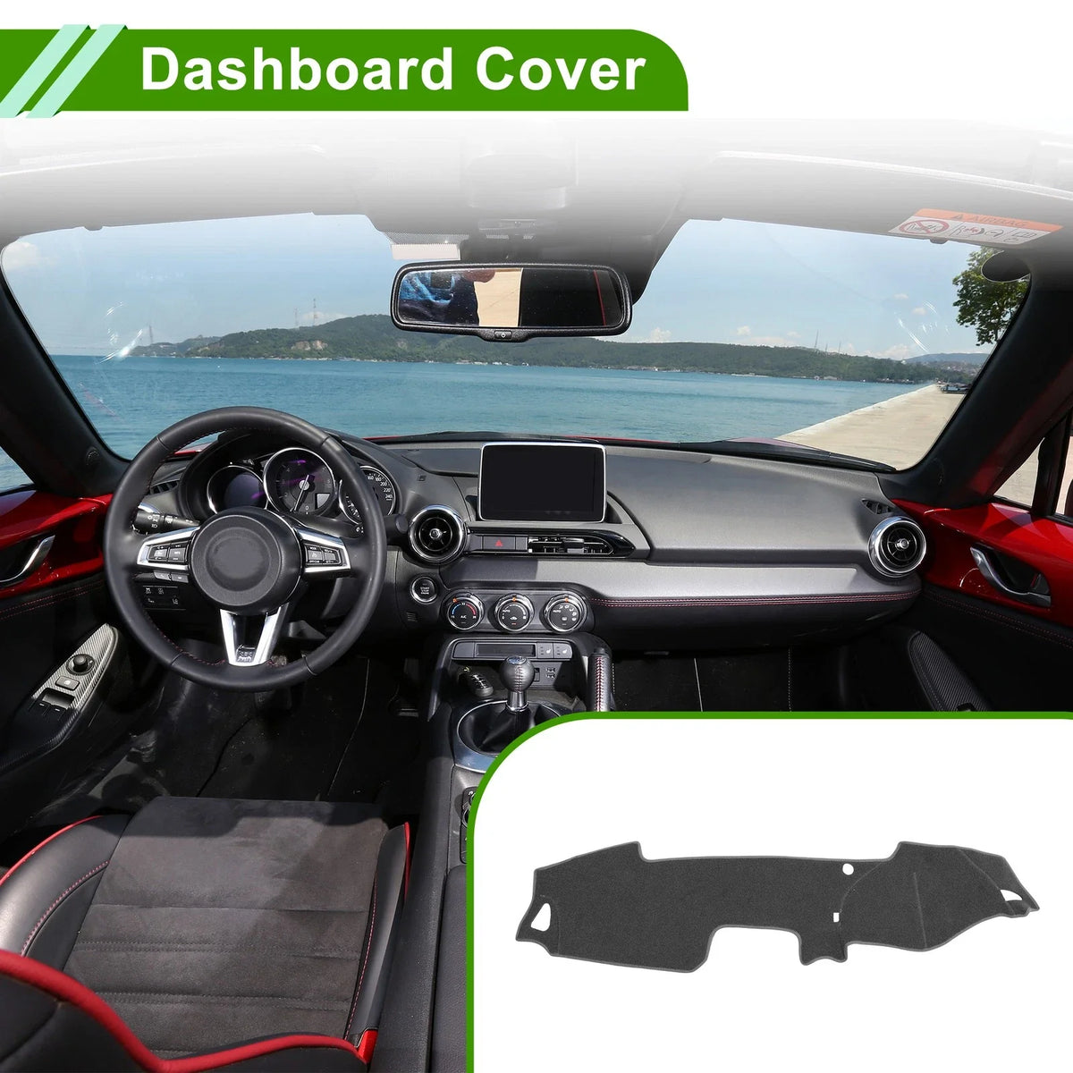Dash Cover for Mazda MX-5 (2015–2022) Polyester Gray