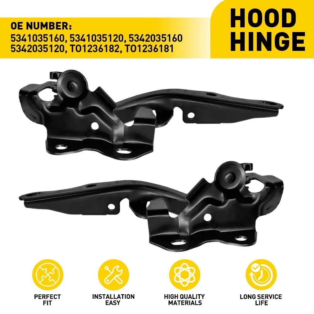 Pair Front Hood Hinge for Toyota 4Runner (2010–2021) TO1236182 TO1236181 Black