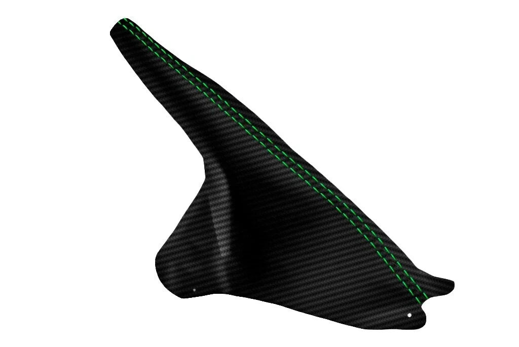 E Brake Boot for Ford Mustang (1994–2004) Carbon Fiber Green Stitch