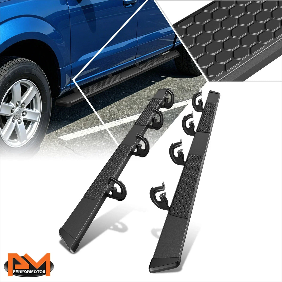 Nerf Bars Step Pad Set of 2 Honeycomb for Ford F150 2004-2014