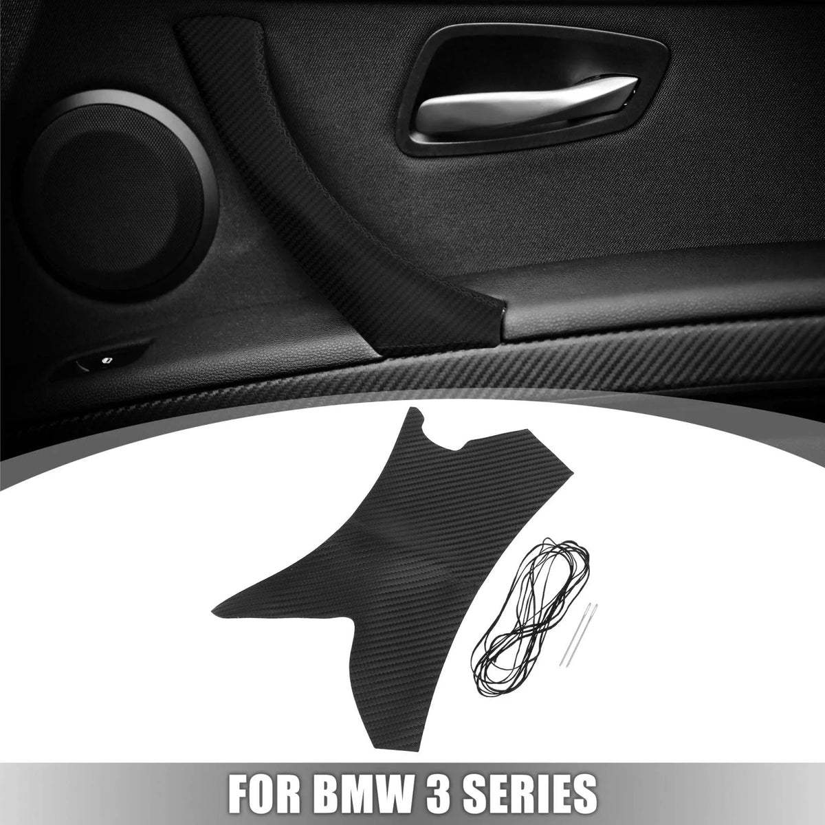 Interior Door Handle Strap Cover for BMW E90 E91 E92 (2006–2013) Carbon Fiber