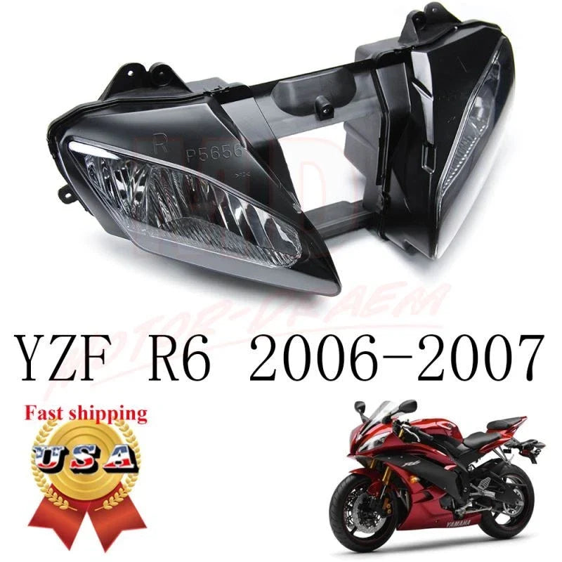 Headlight Lamp Assembly Front for Yamaha YZF R6 (2006-2007)