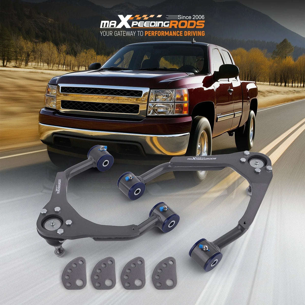 Upper Control Arms Drop Alignment Kit for 2007-2015 Chevy Silverado 1500