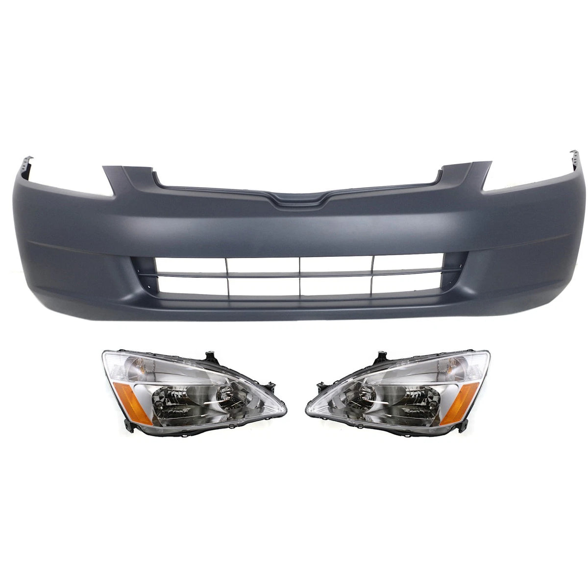 Front Bumper Kit with Left Right Headlights for Honda Accord (2003–2005)