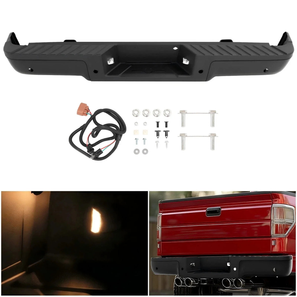 Rear Step Bumper Assembly for Ford F150 Styleside (2009–2014) Black