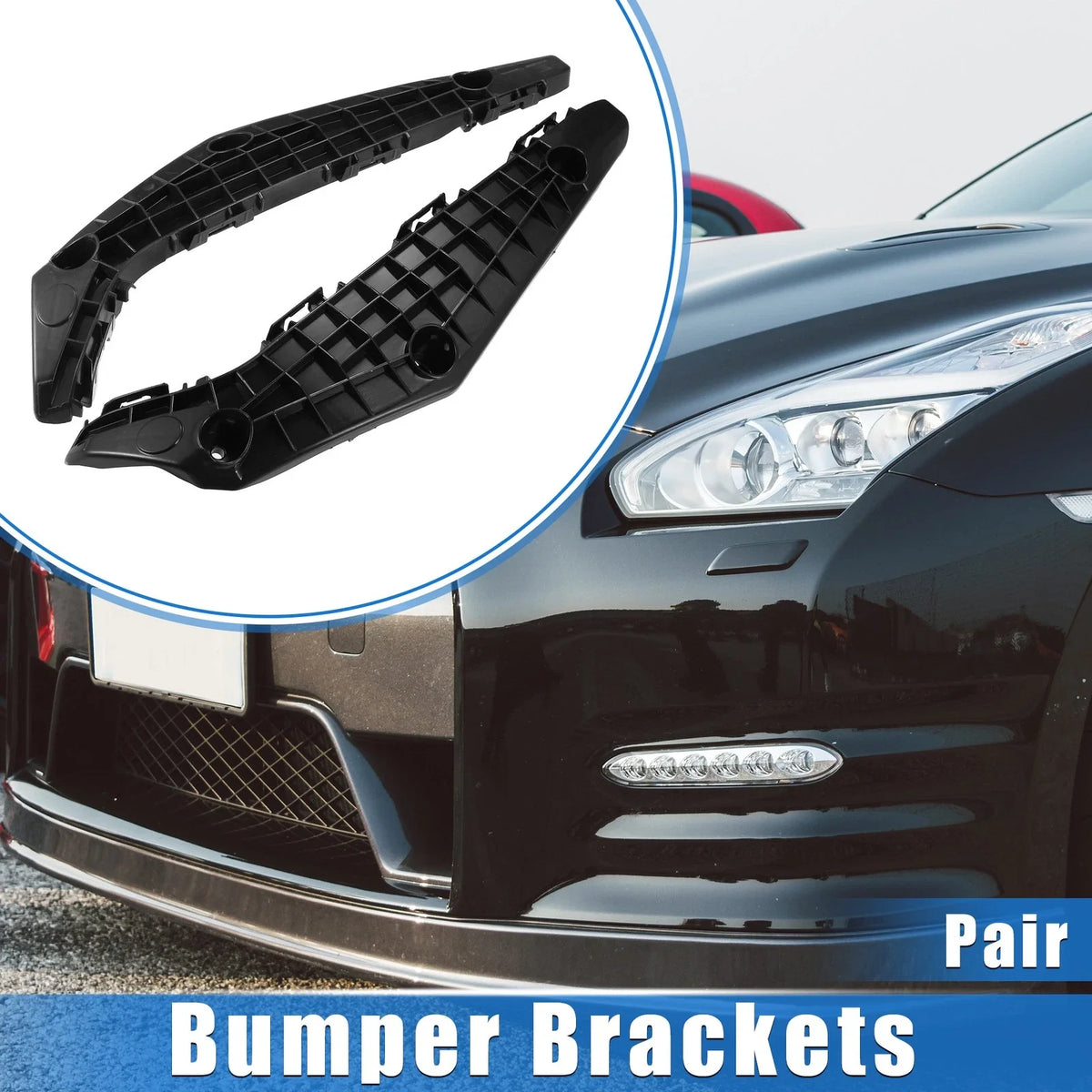 2X Front Bumper Brackets for Toyota Highlander (2014–2019) Black