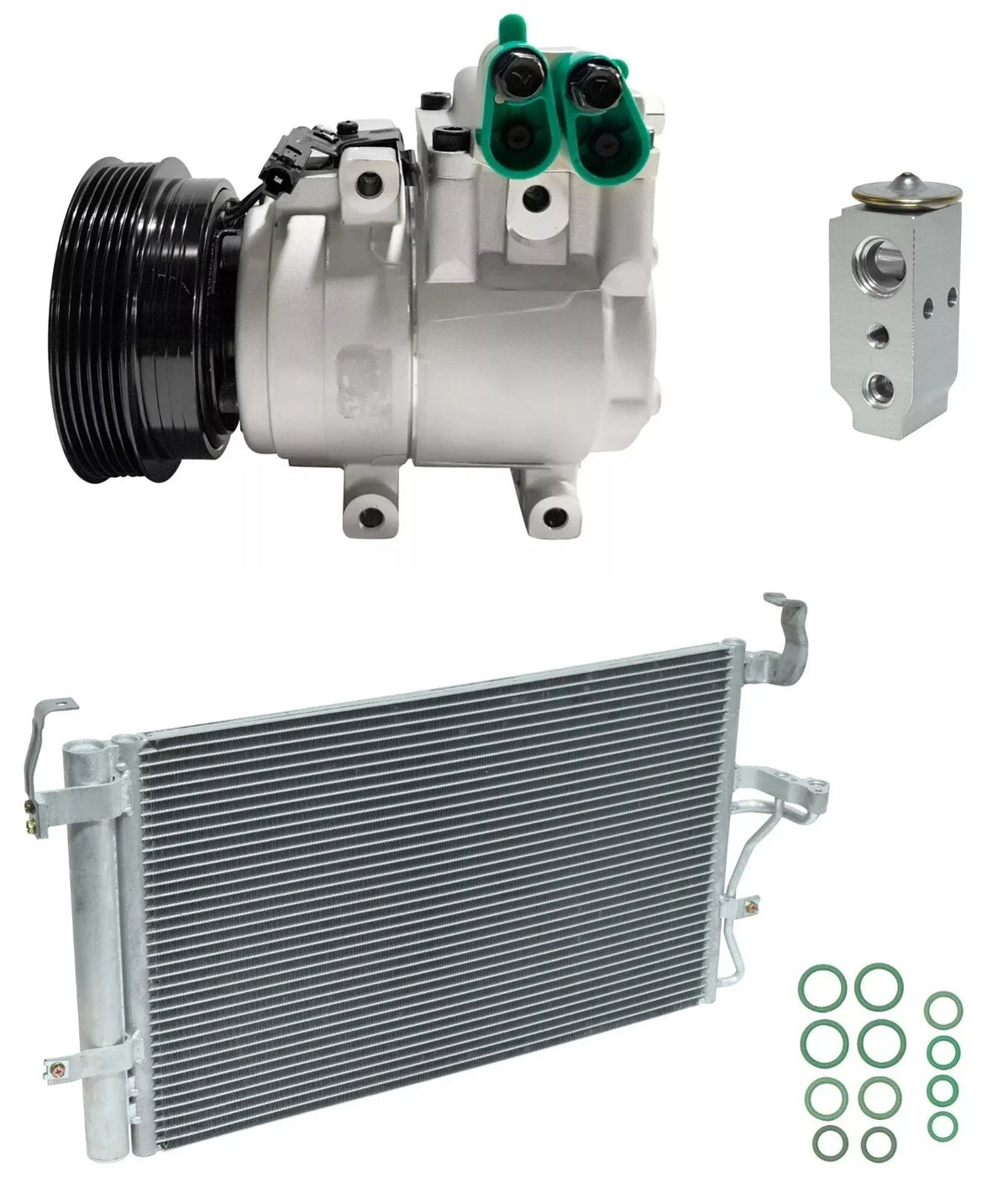 AC Compressor Kit with Condenser for Hyundai Tiburon 2.7L (2006–2008)