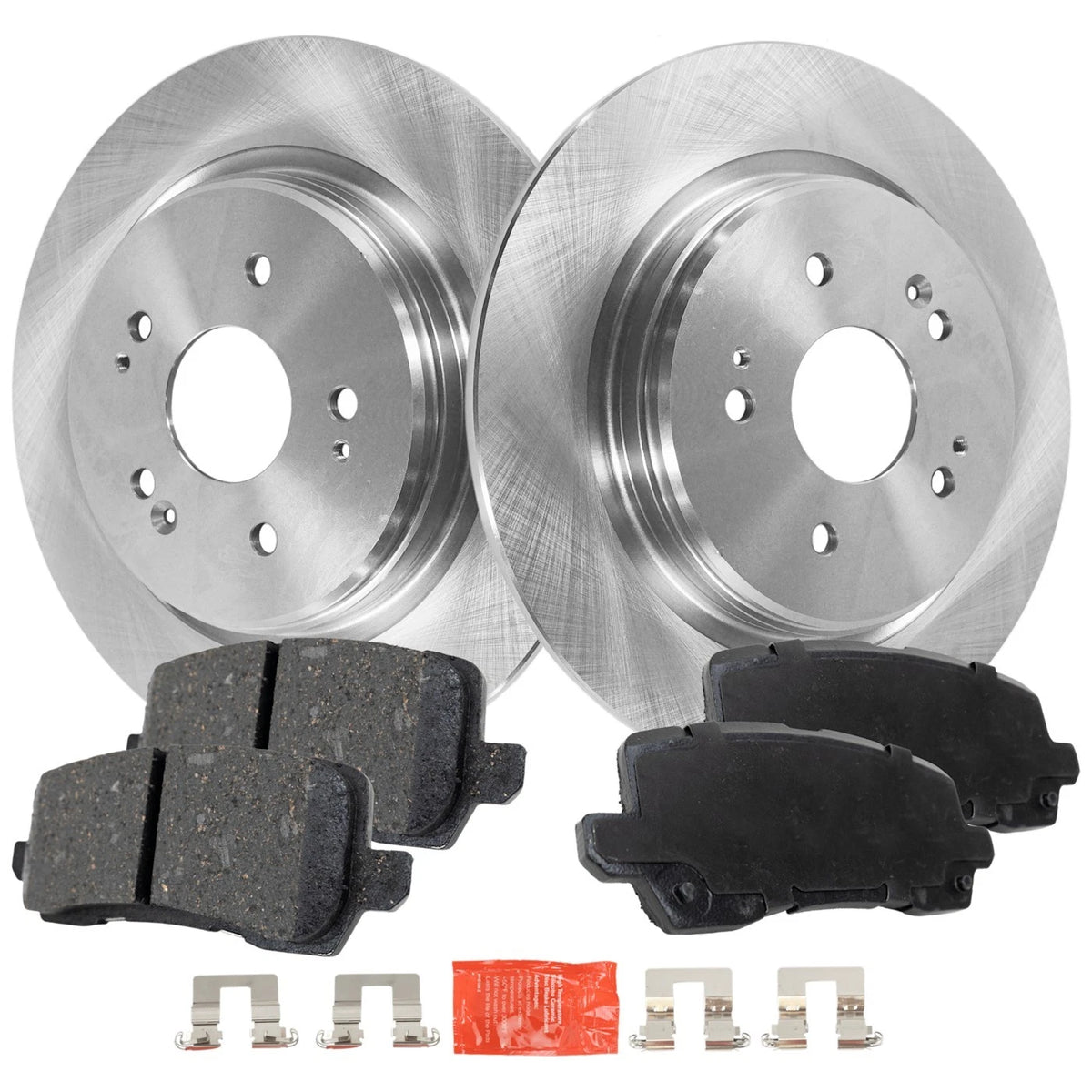 Brake Rotor Brake Pad Kit for Acura TLX (2015–2020) Rear Solid 2-Wheel FWD