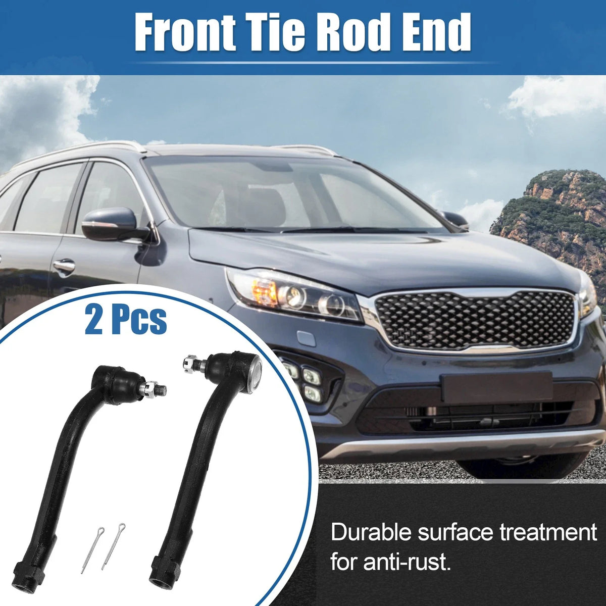 2pcs Front Tie Rod End ES800035 S800055 for Hyundai
