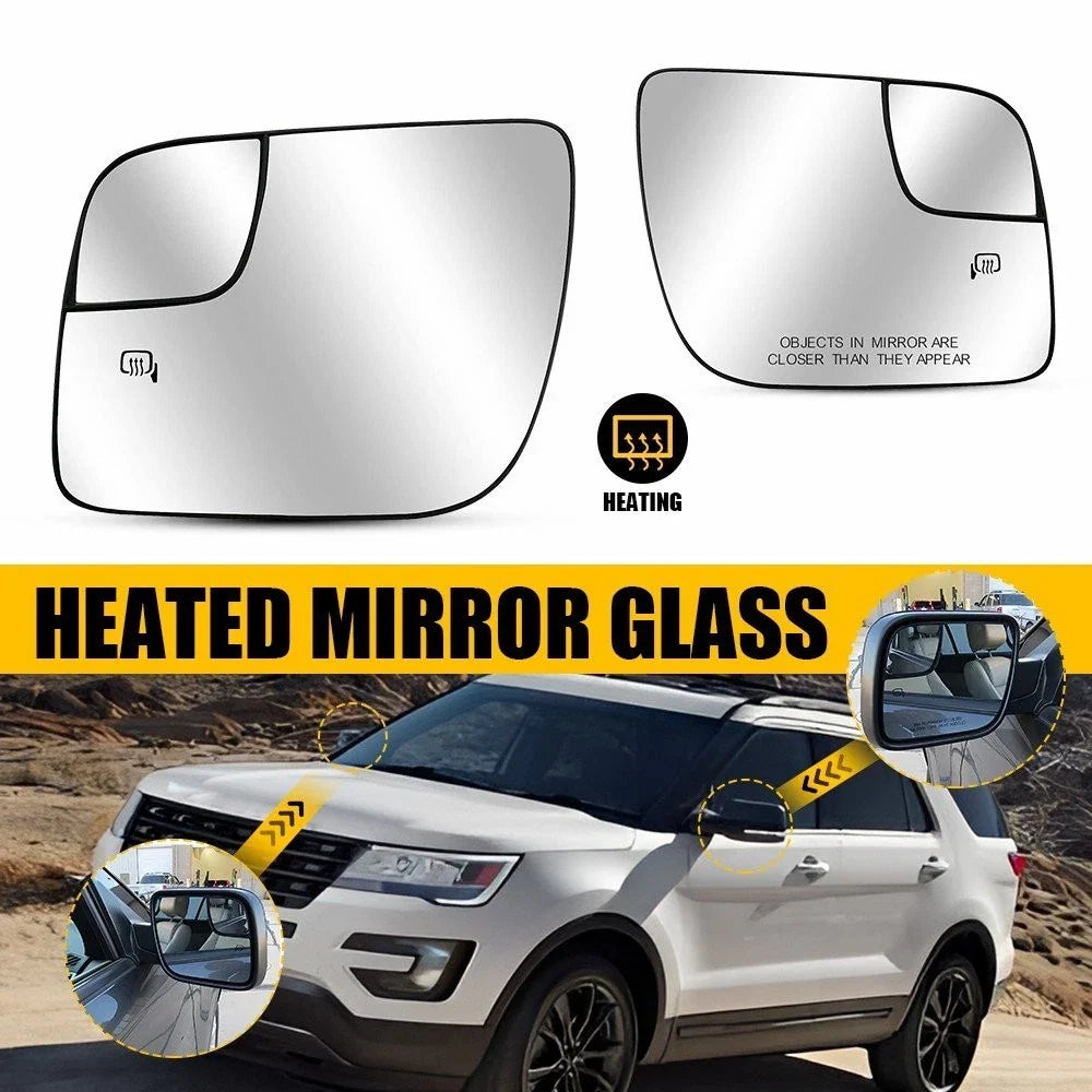 Heated Rear View Mirror Glass Set for Ford Explorer (2011–2019)