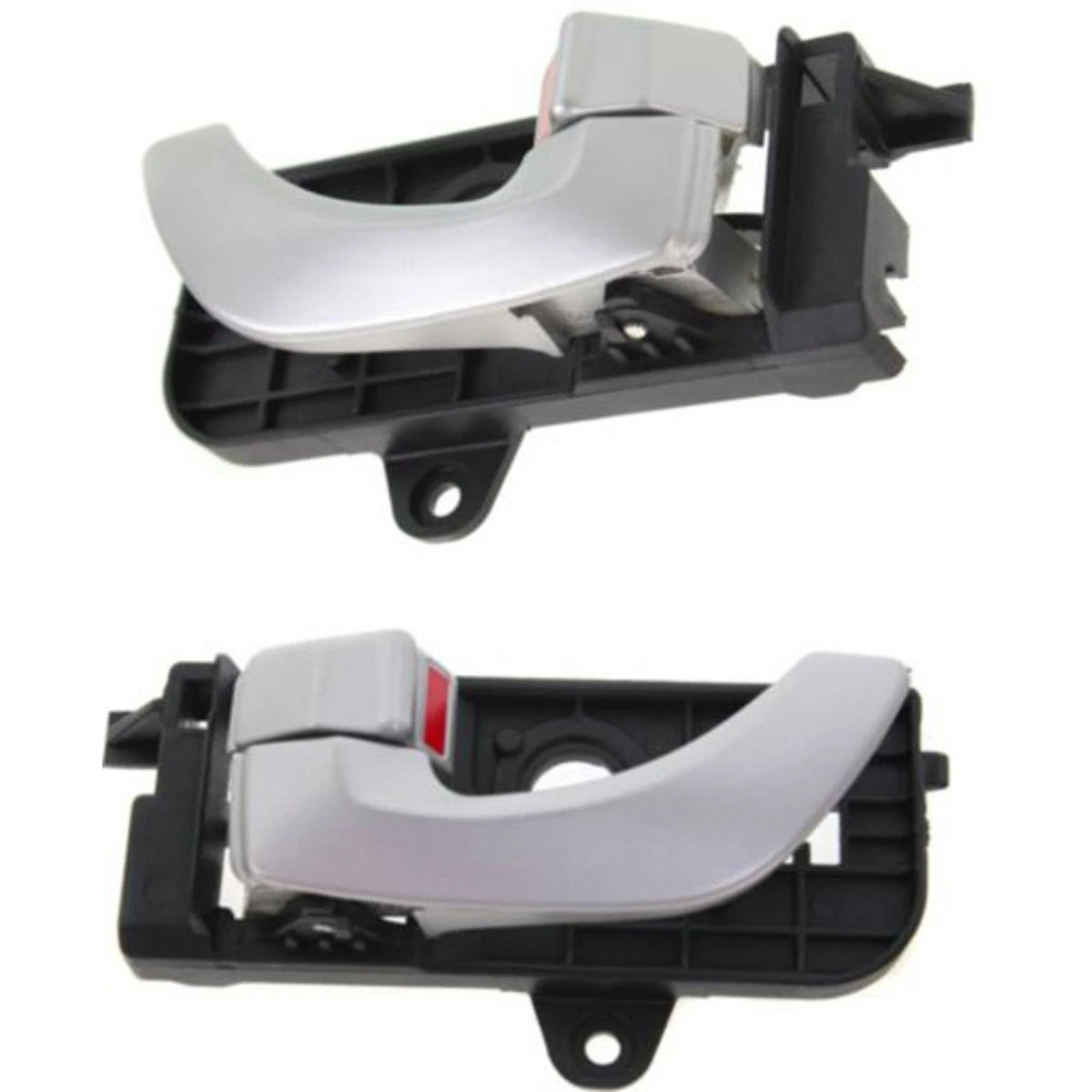 Set of 2 Interior Door Handles for Hyundai Sonata (2006–2007) Silver Plastic