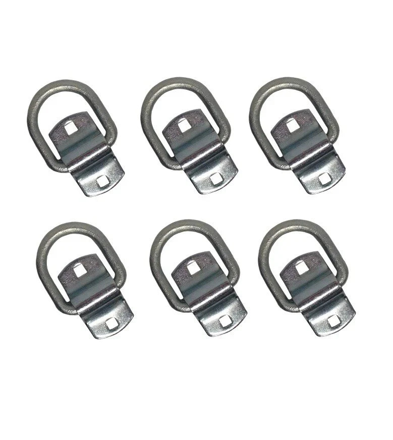 6 Bolt-On D-Rings for Car Trailer (1/2")