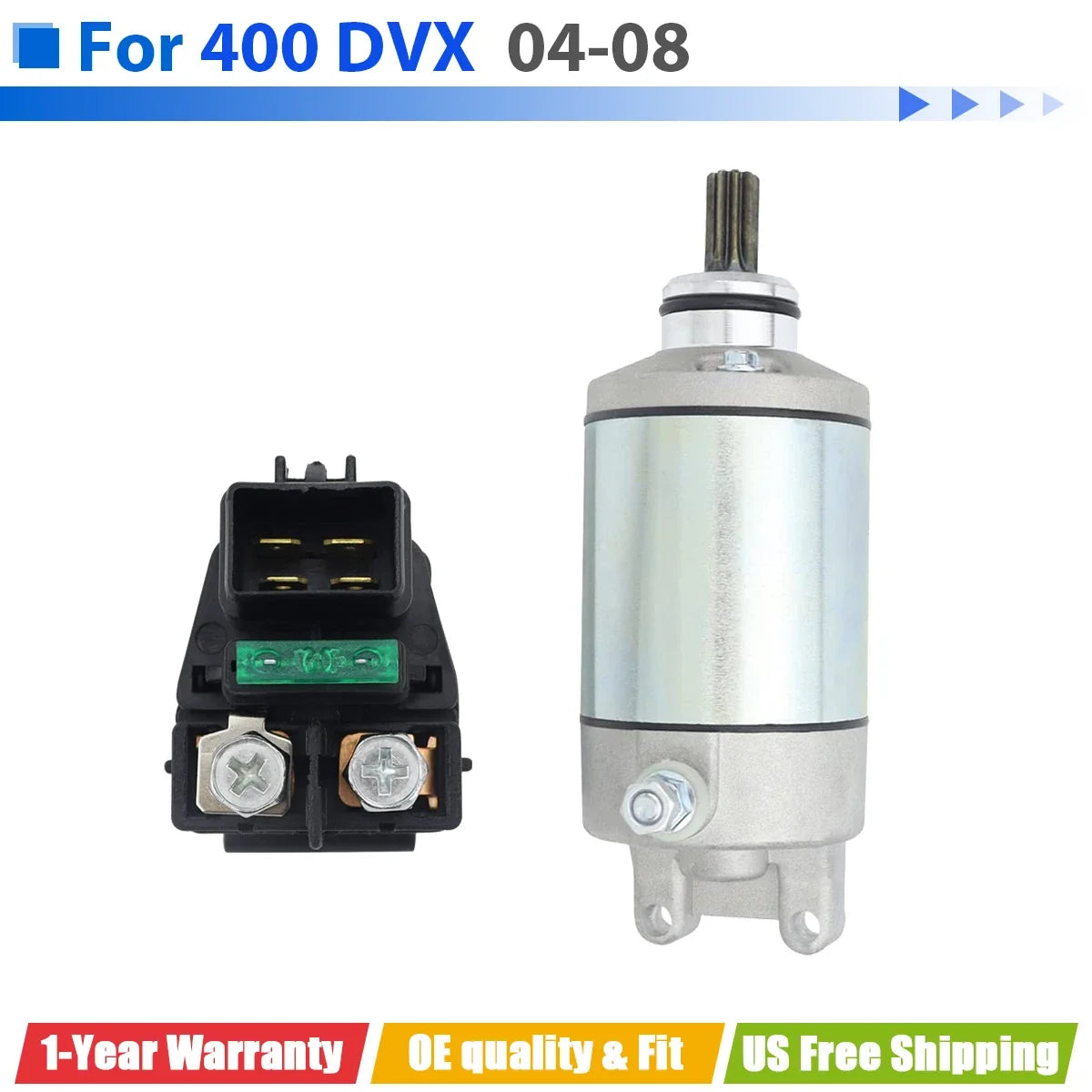 Relay Included Starter Motor for Arctic Cat ATV 400 DVX 2004-2008