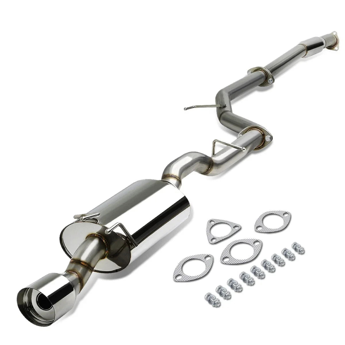 4" Exhaust System with Muffler Tip for Honda Civic Coupe (2012-2015)