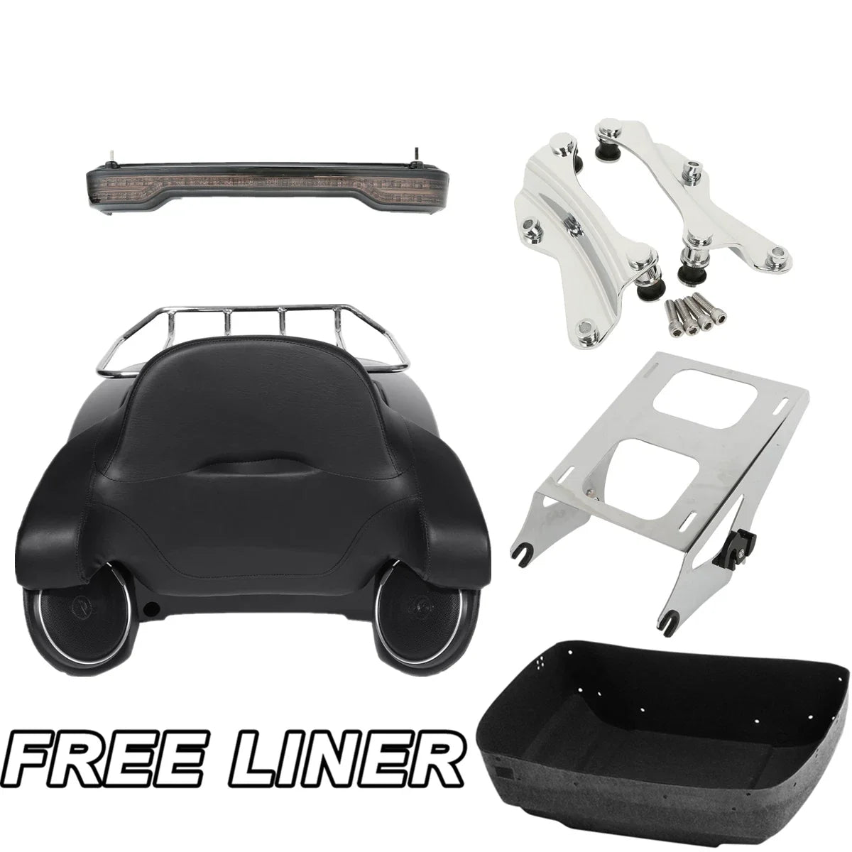 Trunk Pad Speakers for Tail Light Rack - Harley Electra Glide 2014-2026