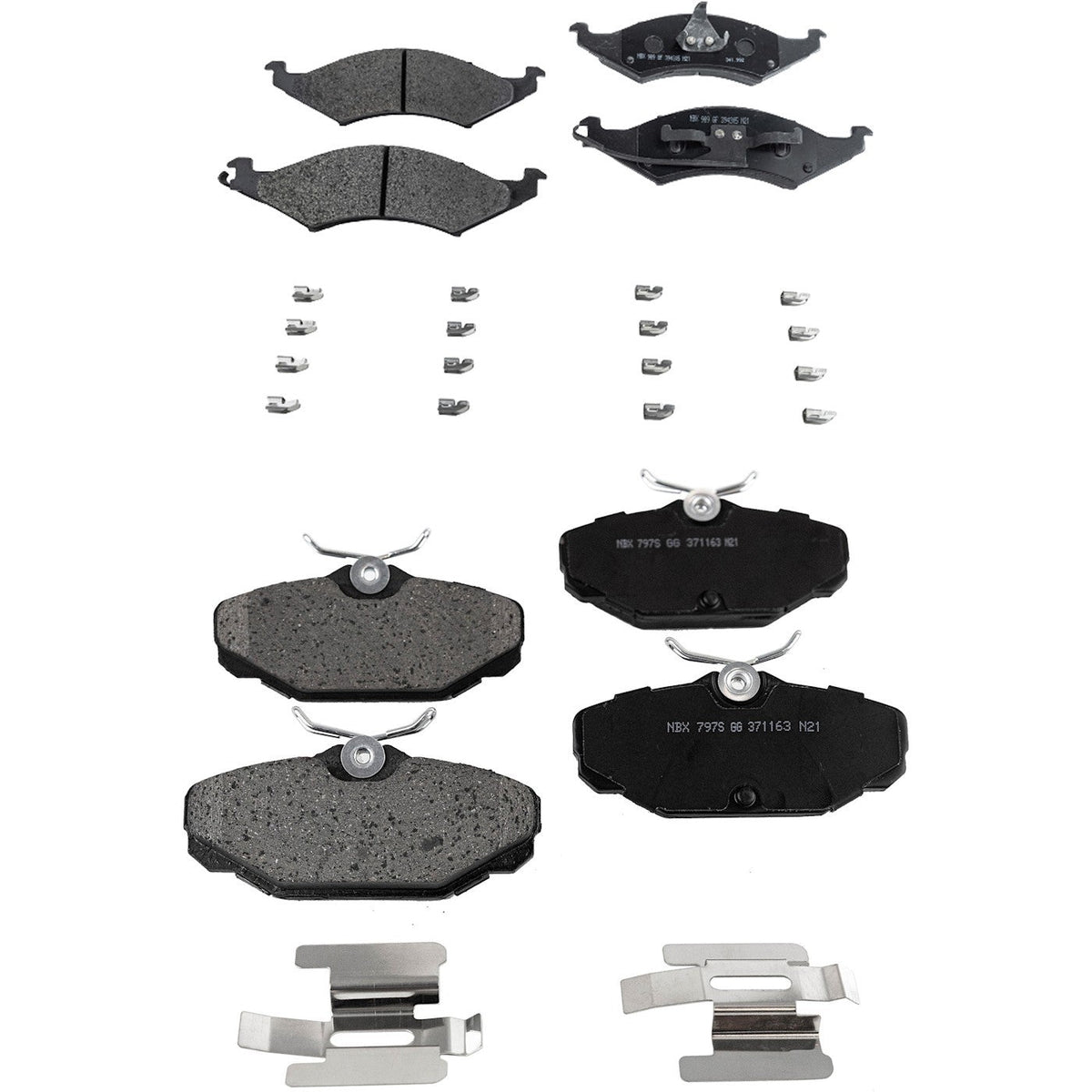 Semi-Metallic Brake Pads Set of 4 for Ford Taurus 1993