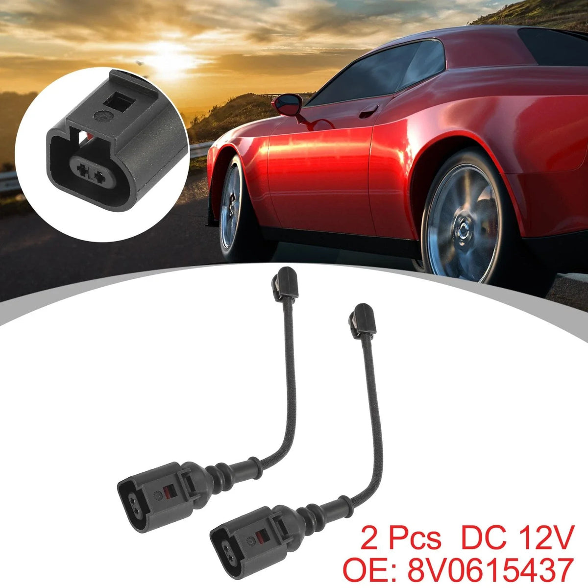 2X Front Brake Pad Wear Sensor for Audi A3 Quattro (2012–2013) 8V0615437