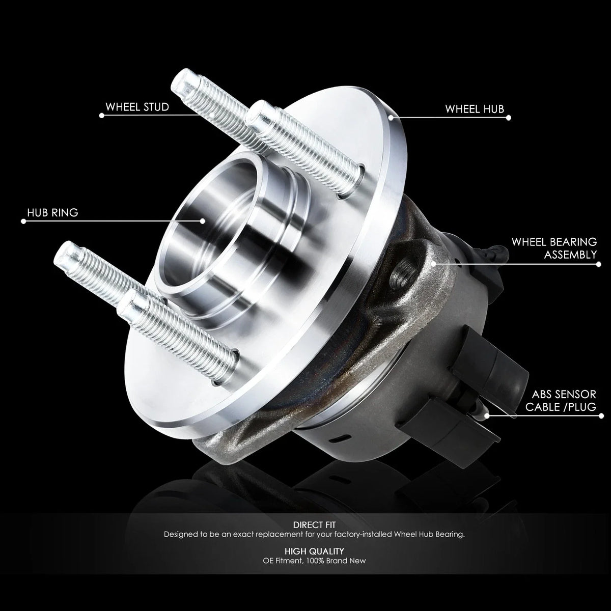 Set of 2 Wheel Bearings & Hubs for Chevrolet Cobalt/G5/Pursuit (2003–2010)