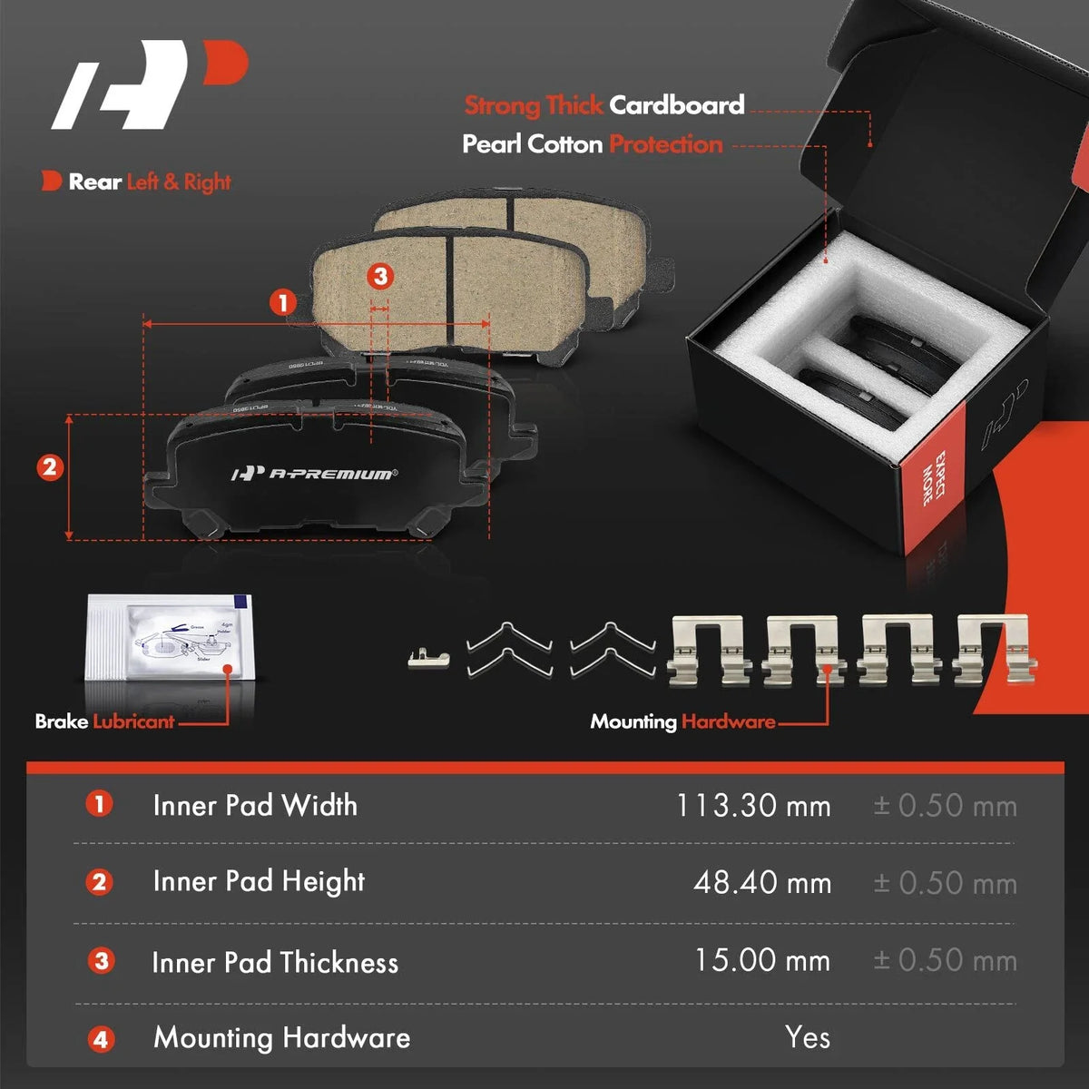 Ceramic Brake Pads and Drilled Rotors for Honda Odyssey 2015–2017