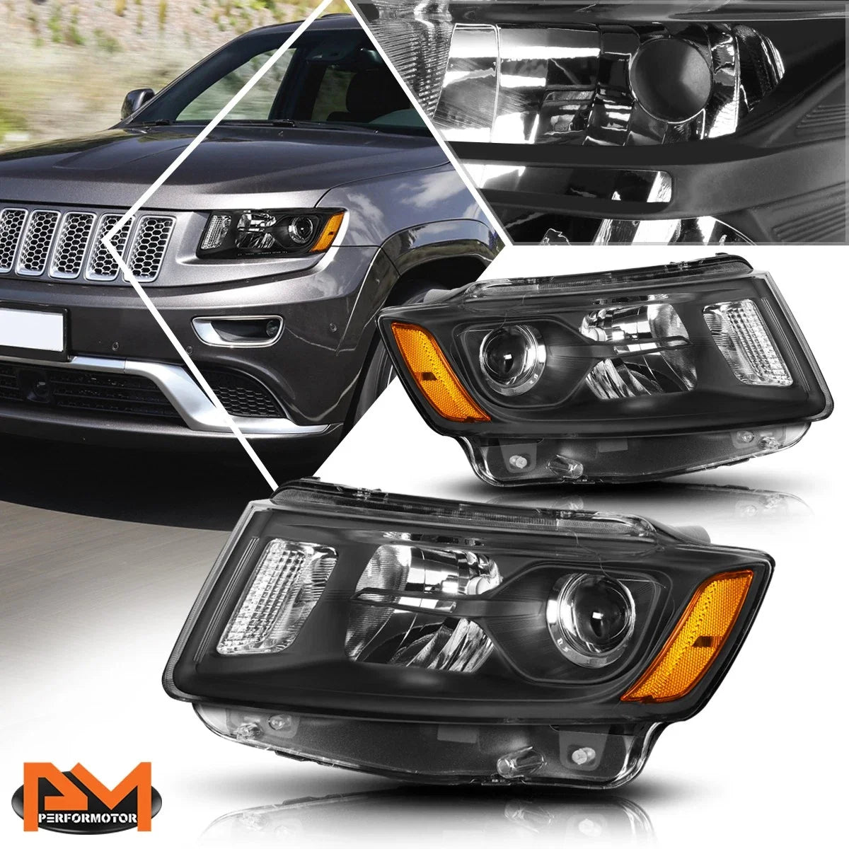 Projector Headlight - Amber Side for 2014-2016 Jeep Grand Cherokee