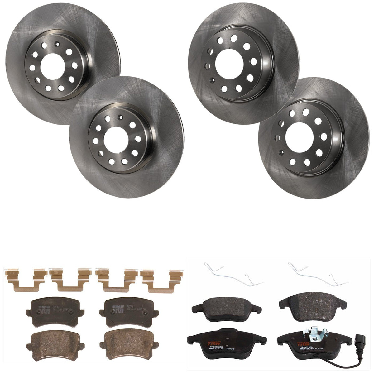 Brake Pad and Disc Kit Set of 4 for 2015 VW Q3