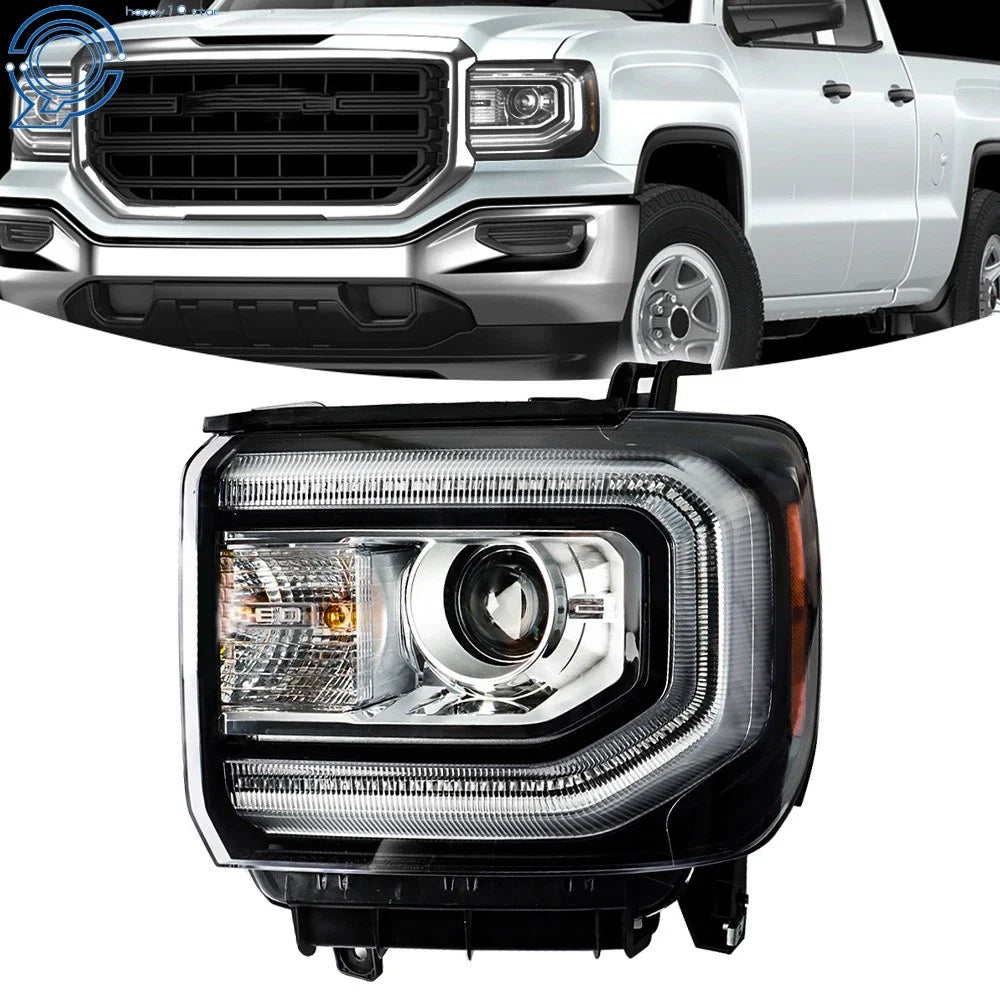HID Headlights with LED DRL for GMC Sierra 1500 (2016–2018) Left