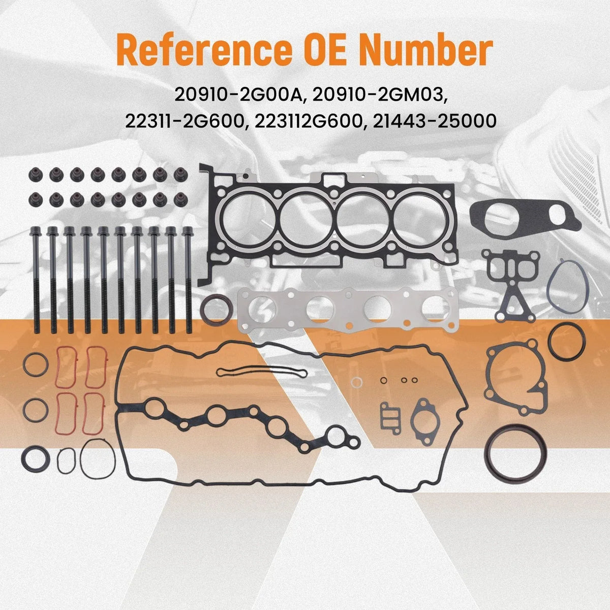 G4KH Engine Gasket Seals Kit & Head Bolts for Hyundai Sonata, KIA Soul (2012–2020)