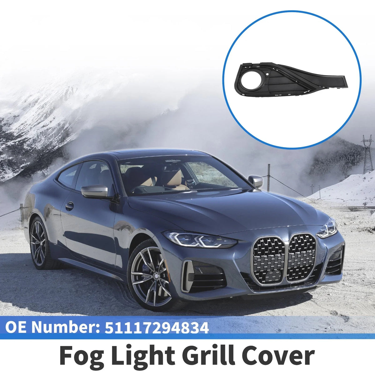 1 Pc Fog Light Grill for BMW 4 Series (2013–2016) No. 51117294834
