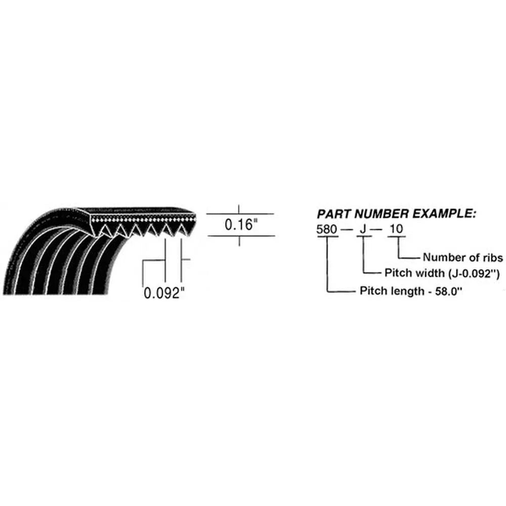 Micro-Rib V-Belt A-520J16-AI for