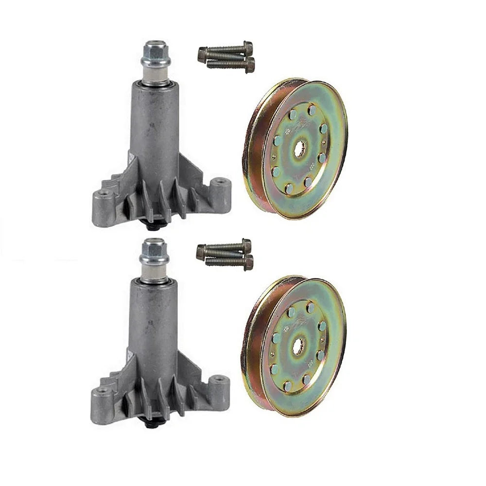 2PK Blade Spindle with Pulley for AYP Husqvarna (Fits 532130794, 130794, 128285, 13764)