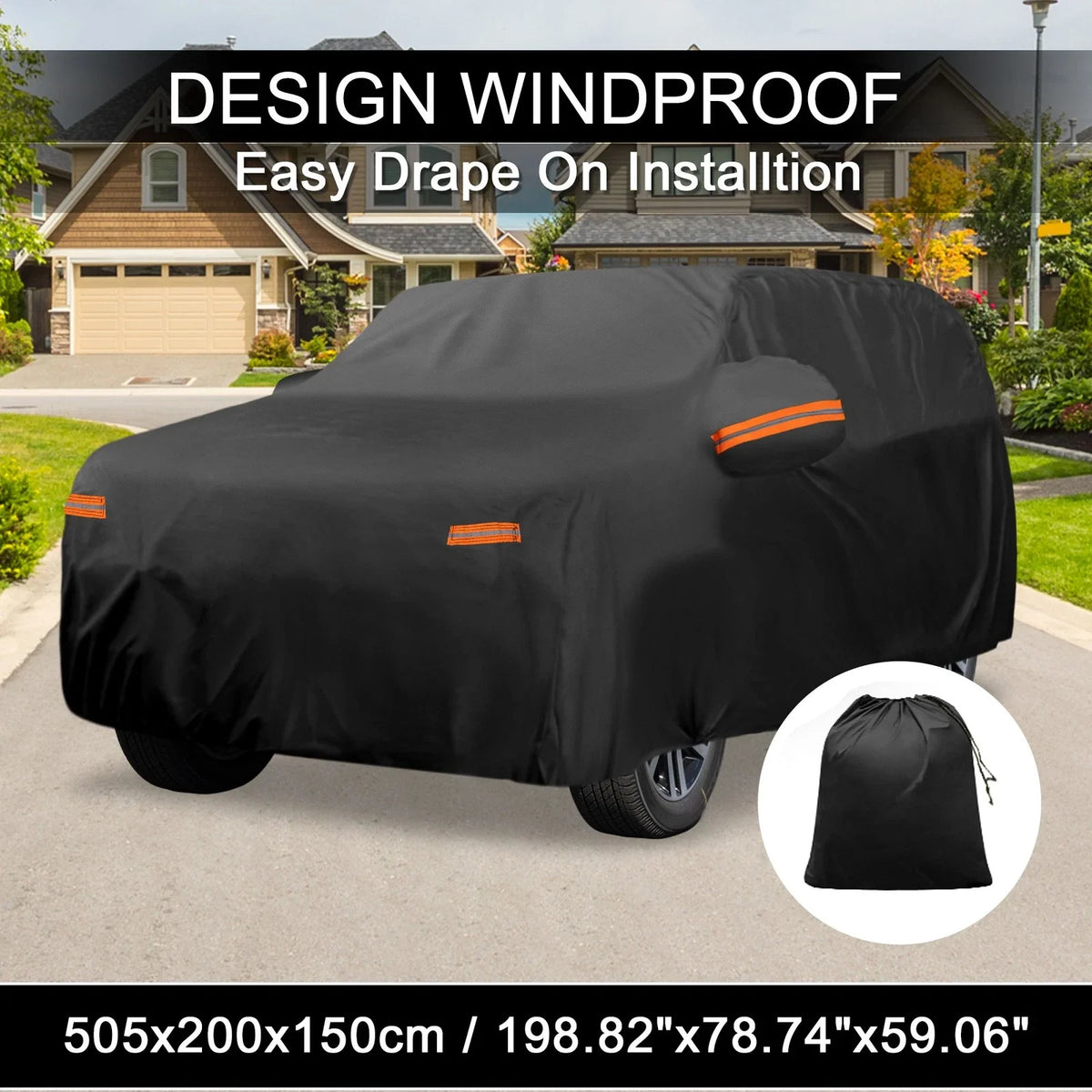 Waterproof 210D-PU Car Cover for Kia EV9 (2024–2024) with Driver Door Zipper