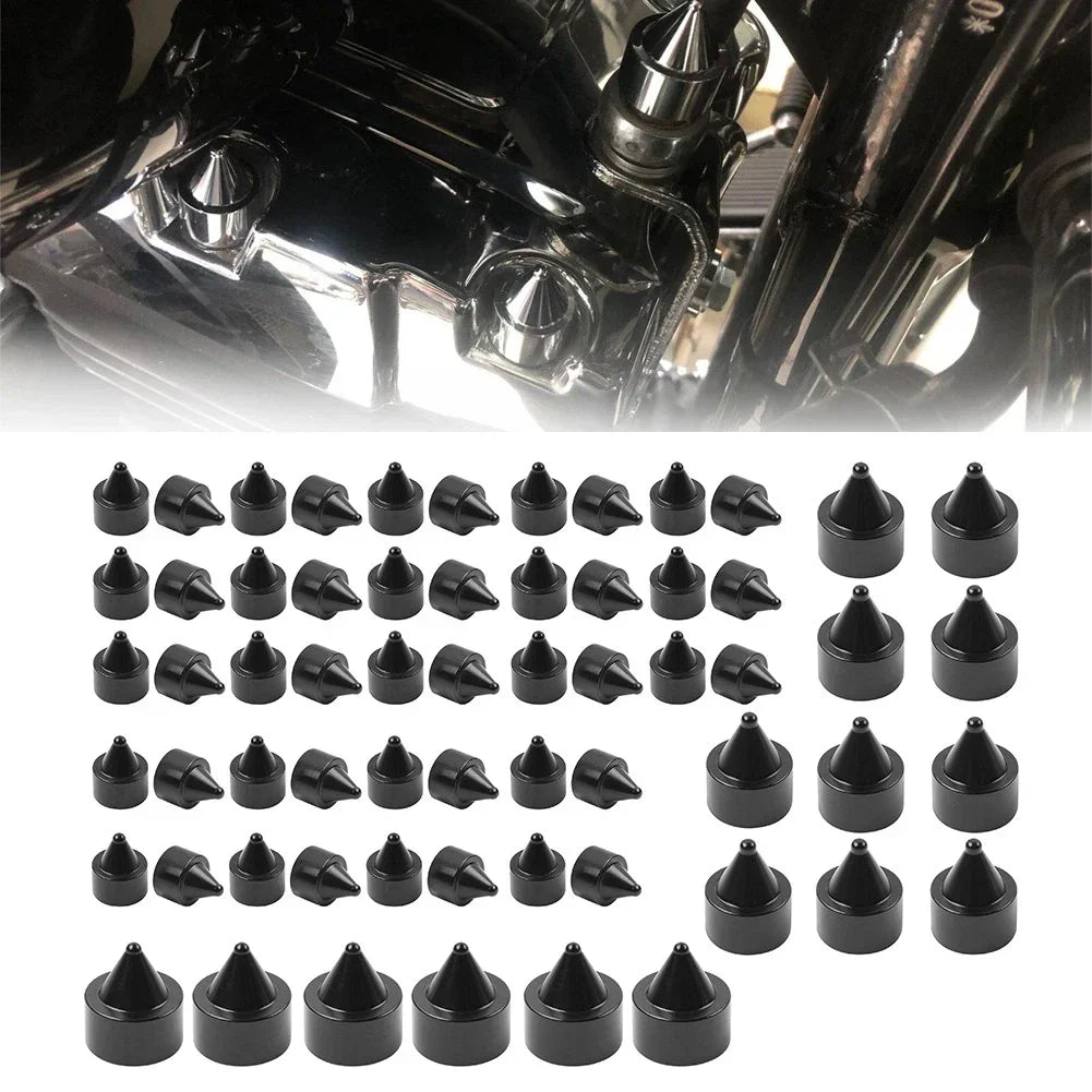 Engine Bolt Black Cap Kit 62X for Harley Softail Touring Trike (18-24)