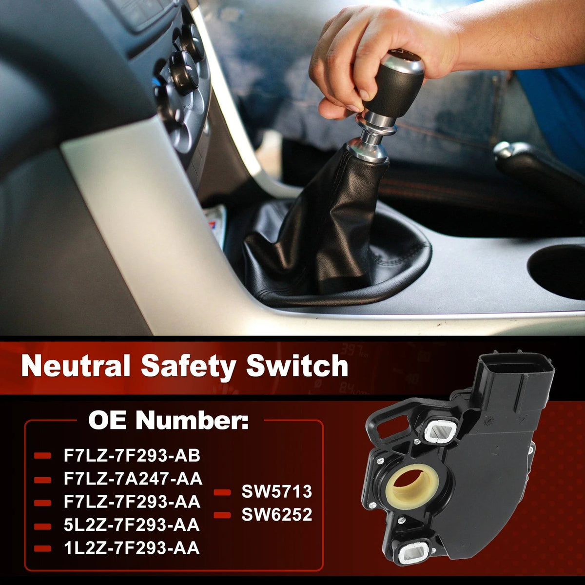 Neutral Position Safety Switch F7LZ7F293AB for Ford F150 F250 F350 E150 E250 (1997–2003)