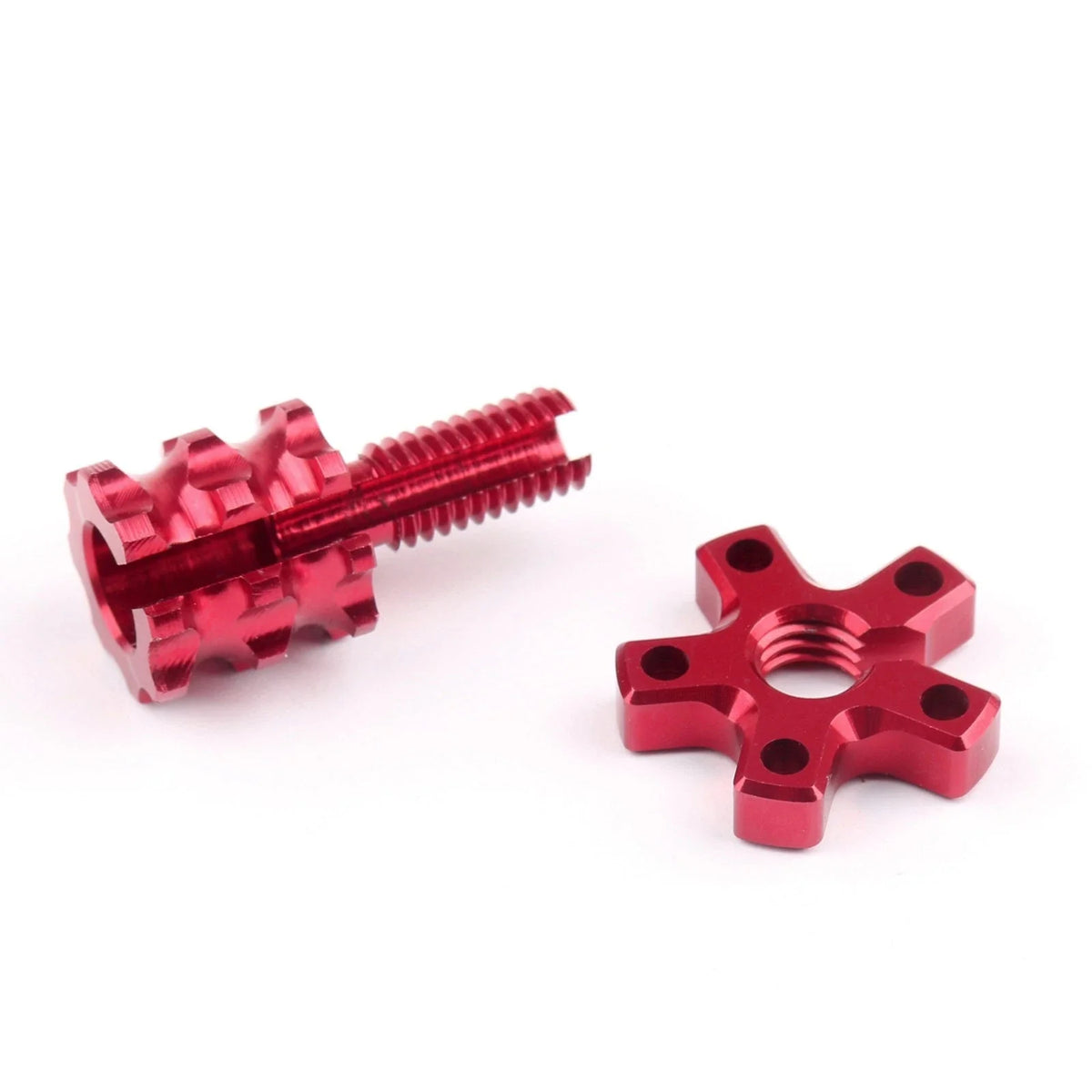 Motorcycle CNC Clutch Cable Adjuster Screw - Red, 8mm Thread