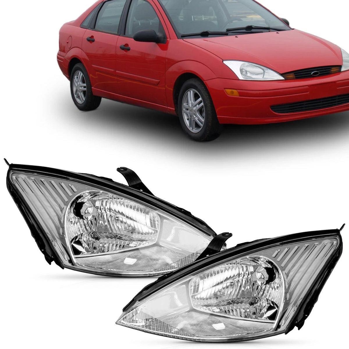 Headlight Pair for Ford Focus (2000–2004)