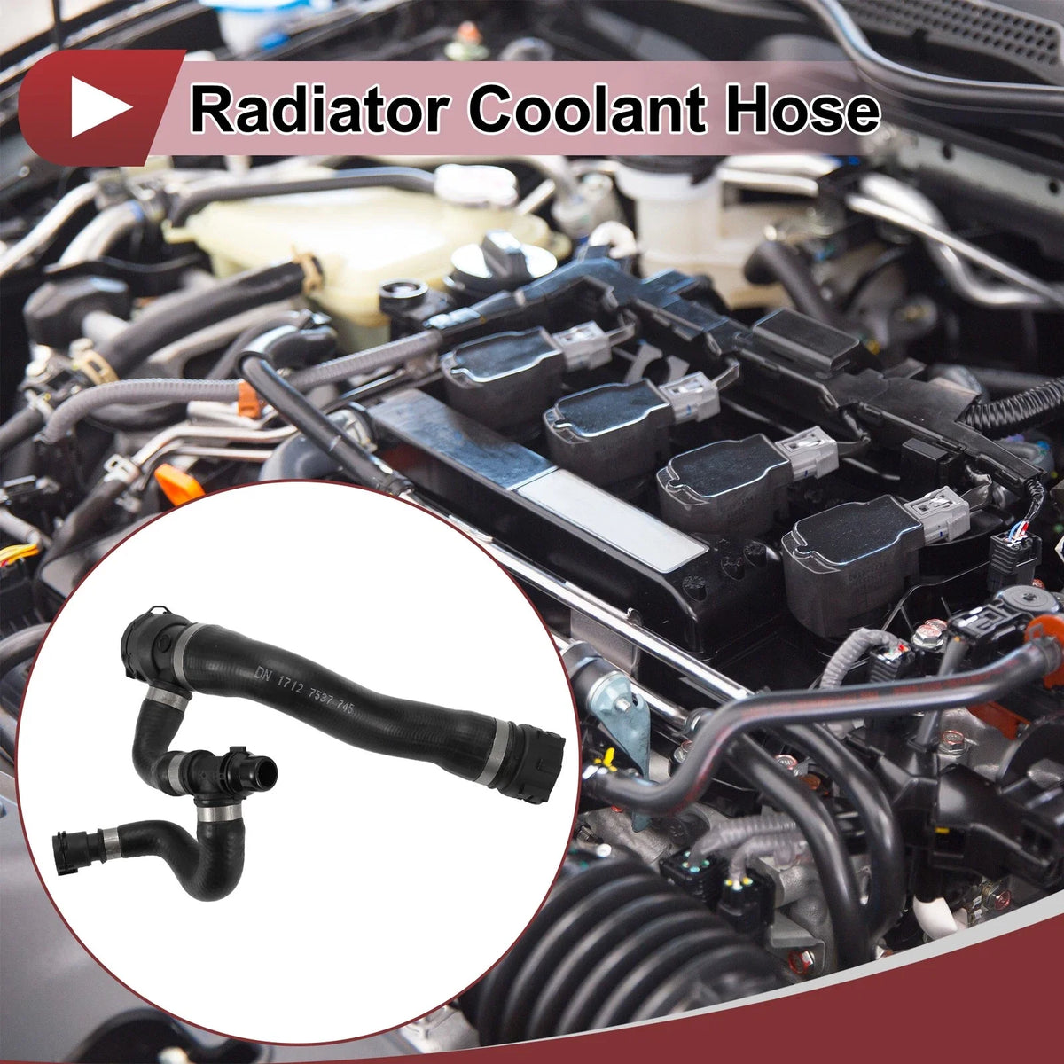 Radiator Coolant Hose for BMW E65 E66 730i 730Li (2000–2008) No. 17127537745 Rubber