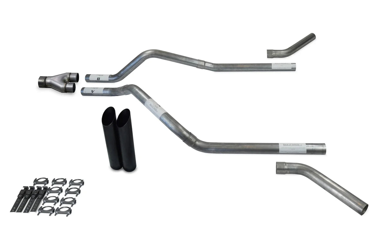 Y Pipe Dual Exhaust Kit with Black Corner Exit Tips for 1992-1994 GMC Jimmy