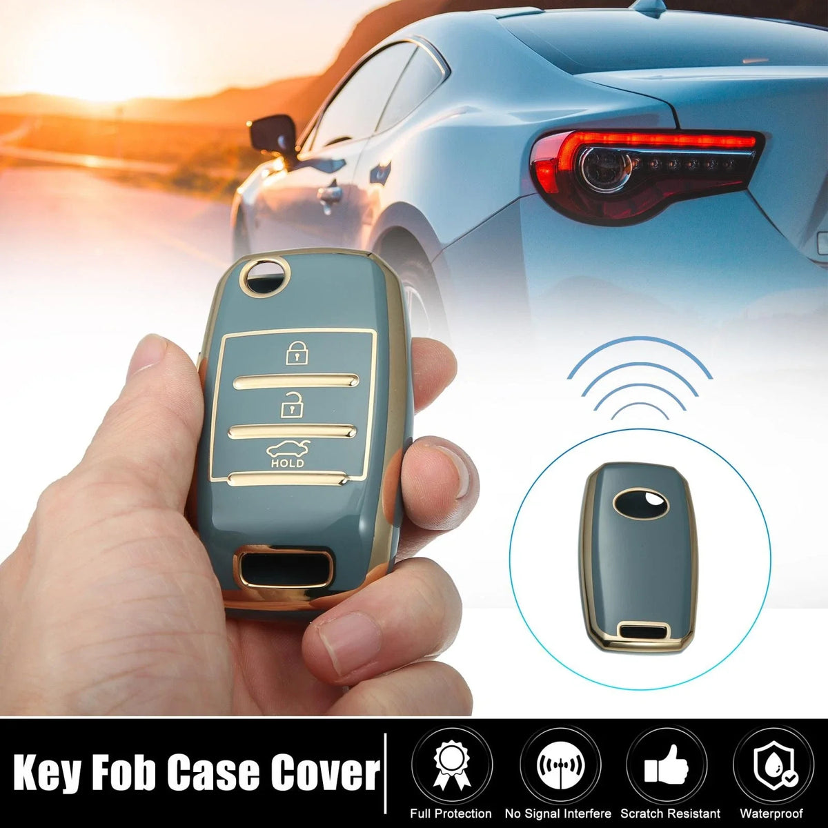 Silicone Key Fob Case Cover for KIA Sorento Carens (2013–2014) Blue