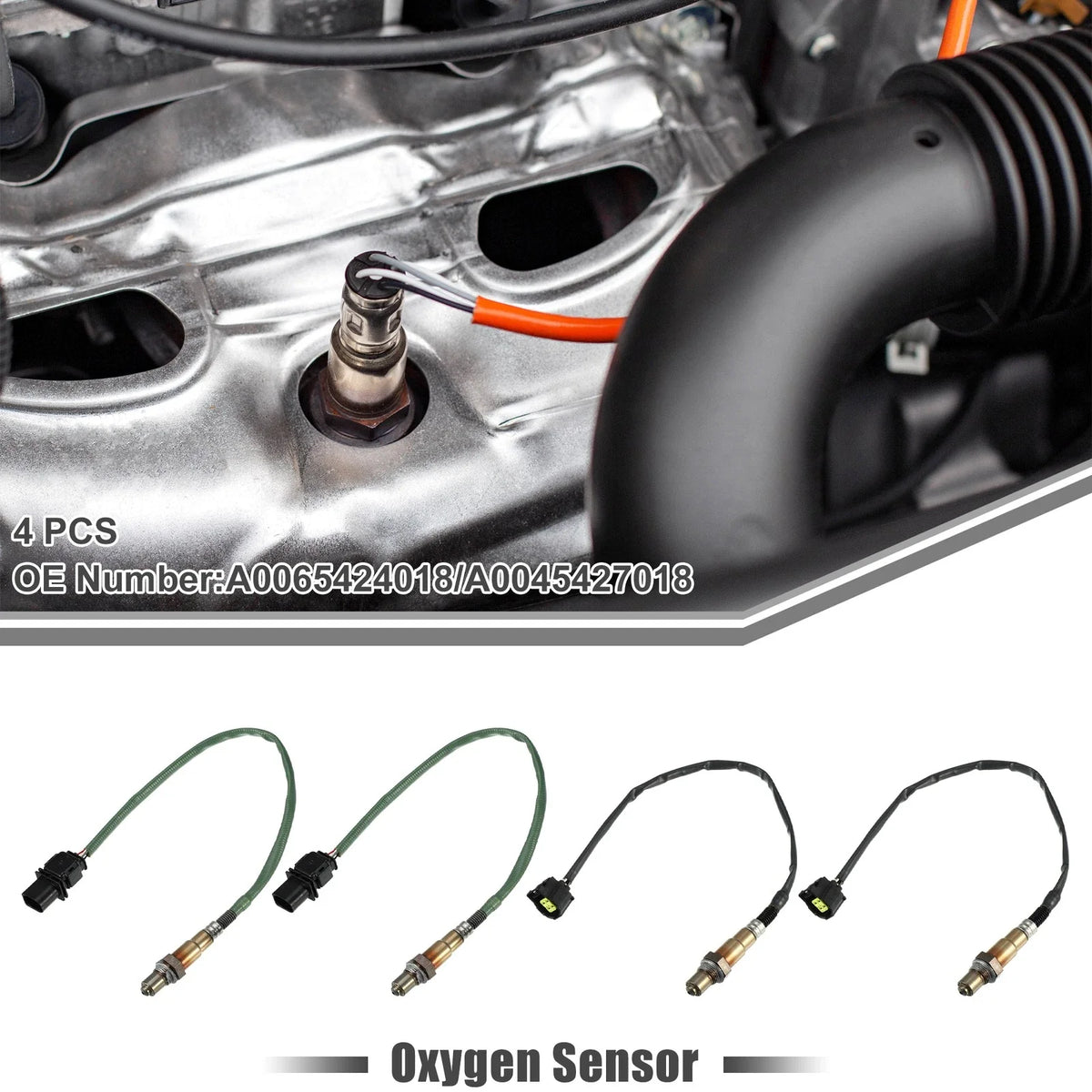 Set of 4 O2 Oxygen Sensors for Mercedes-Benz GL450 (2007–2012) V8 4.7L