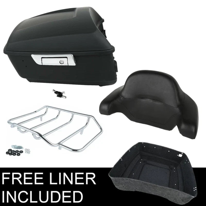 Matte Black Top Rack Backrest for Trunk - Harley Electra Glide 2014-2023