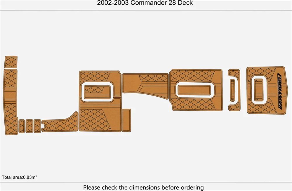 EVA Pad Teak Deck Flooring for Commander 28 Deck (2002)