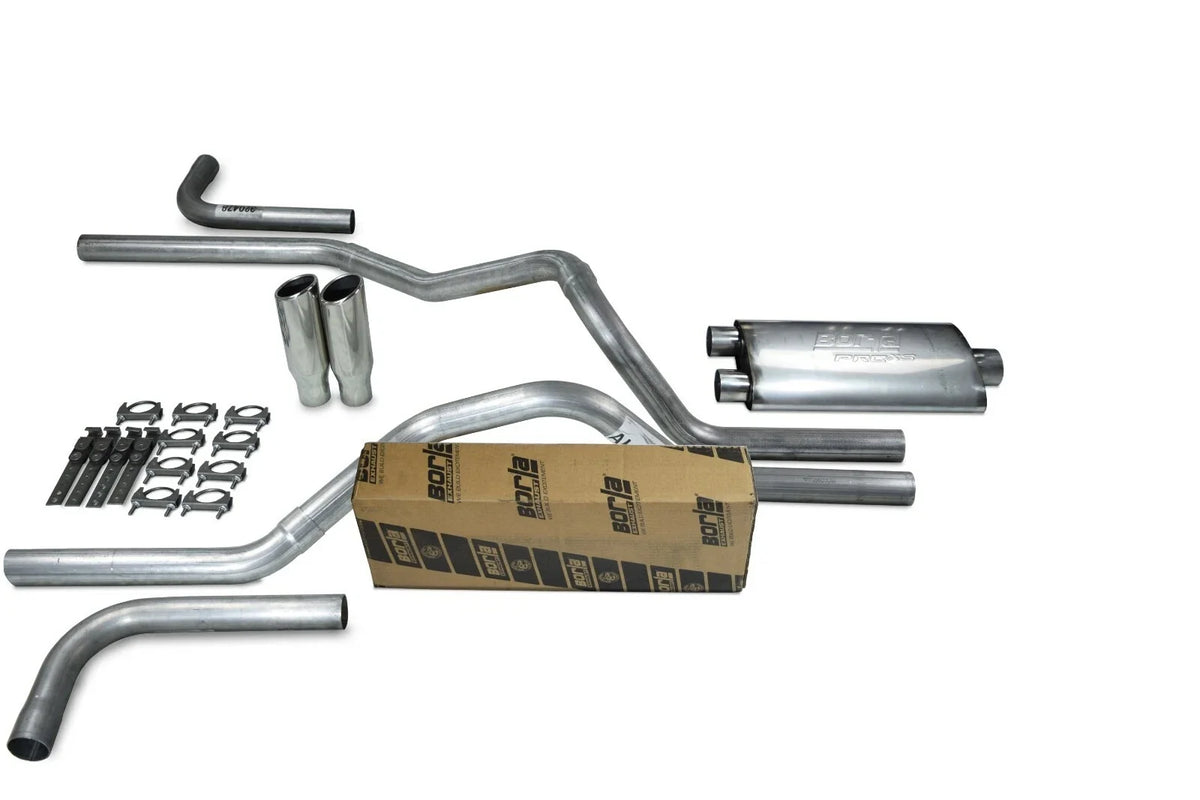 Dual Exhaust Kit 2.5" with Borla Pro XS Clamp Tip for 2004-2008 Dodge Ram 1500