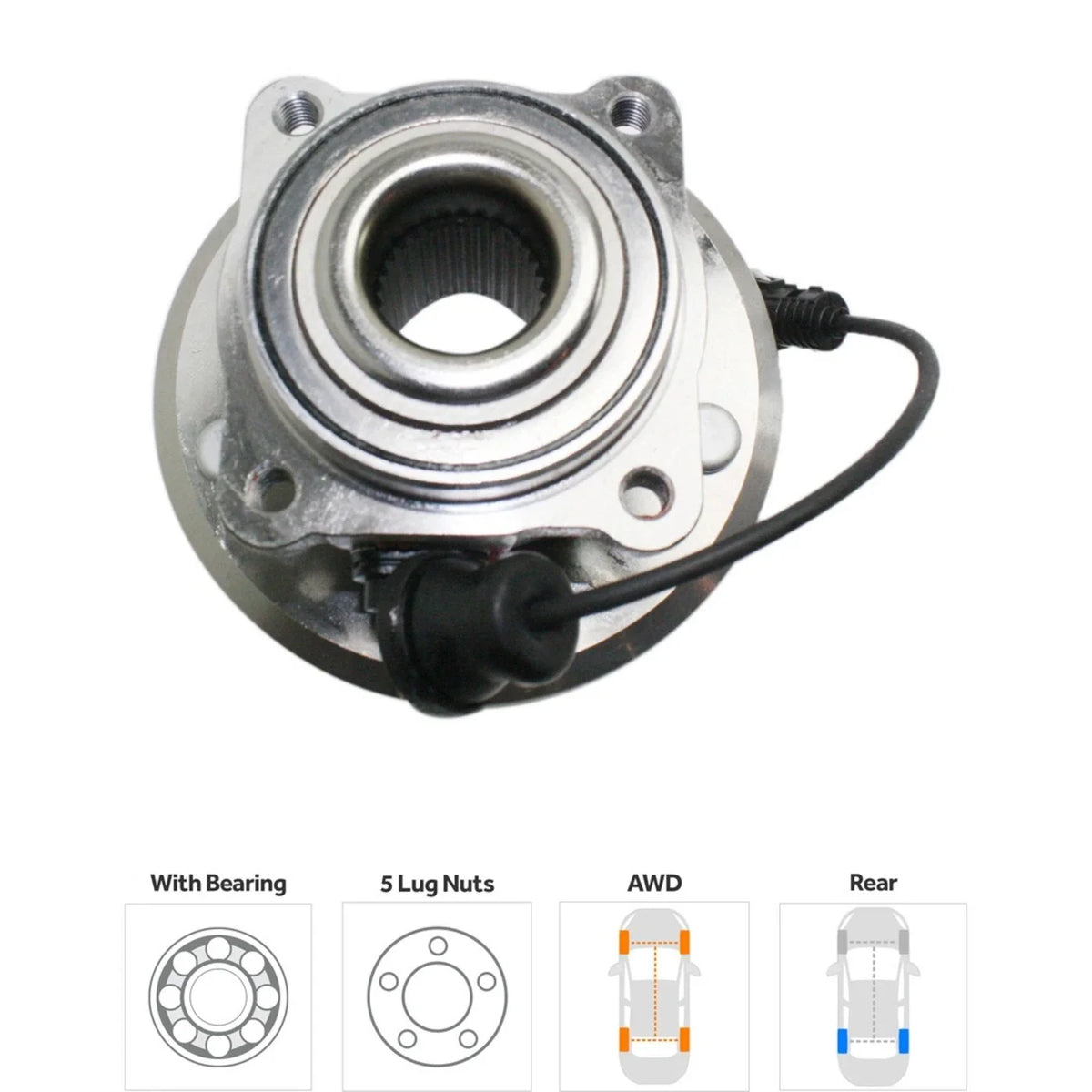 2-Piece Wheel Hubs with Bearing for Chevrolet Equinox 2007–2009